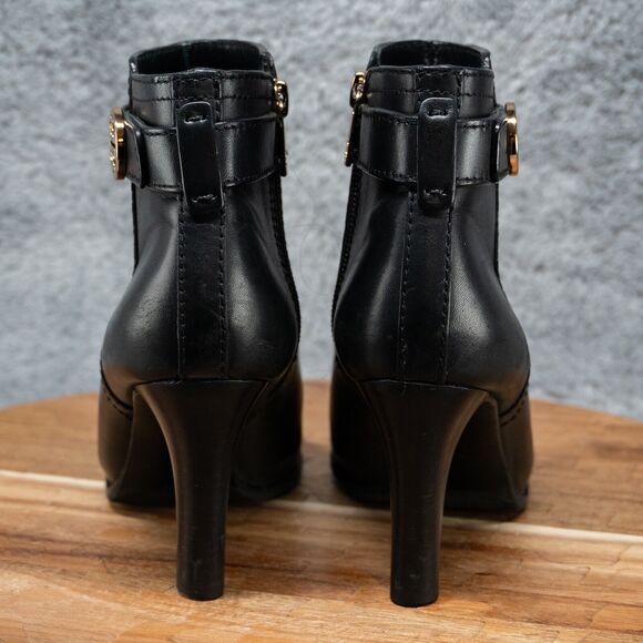 Tory Burch BRISTOL Black Leather 3.5” Boots Booties Size 5.5 M - Picture 5 of 10